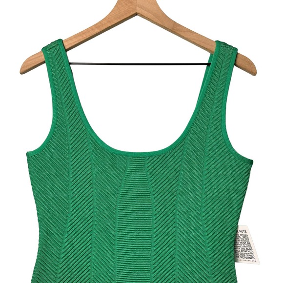 Herve Leger Ottoman Scoop Neck Juniper Green Mini Dress - Picture 5 of 13